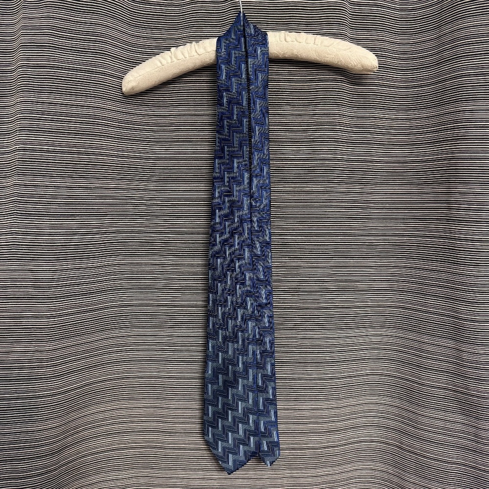 D’este Vintage Blue Silk Brocade Tie